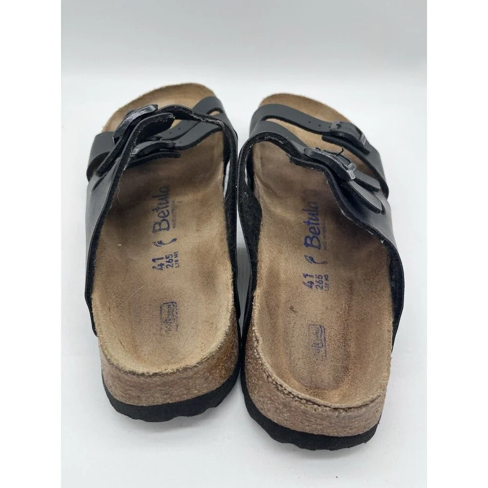Betula Birkenstock Leo Black Buckle Sandals Size EU 41 Womens Size 10